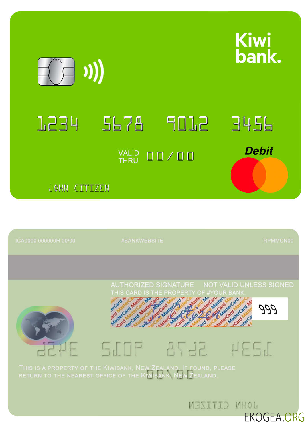 Mastercard Kiwibank de Nouvelle Zélande